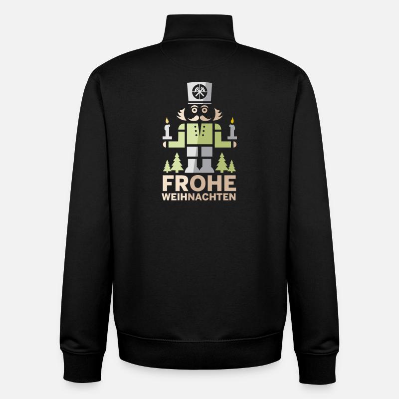 Joyeux Noël Erzgebirge Miner Casse-Noisette - Sweat zippé unisexe en coton bio Stanley/Stella - noir