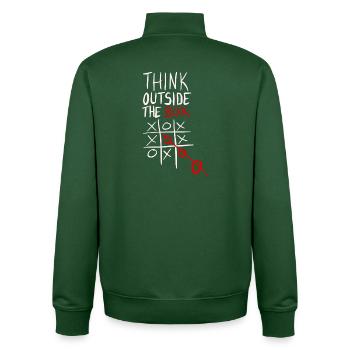 Circular tactical game - Unisex Organic Zip Sweatshirt by Stanley/Stella - bottle green - Back - AI Model Male 185 dark (185cm)