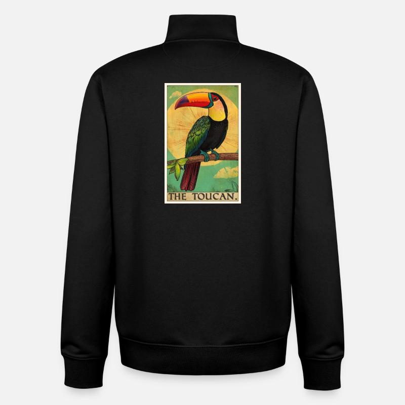 Toucans Toucan - Sweat zippé unisexe en coton bio Stanley/Stella - noir