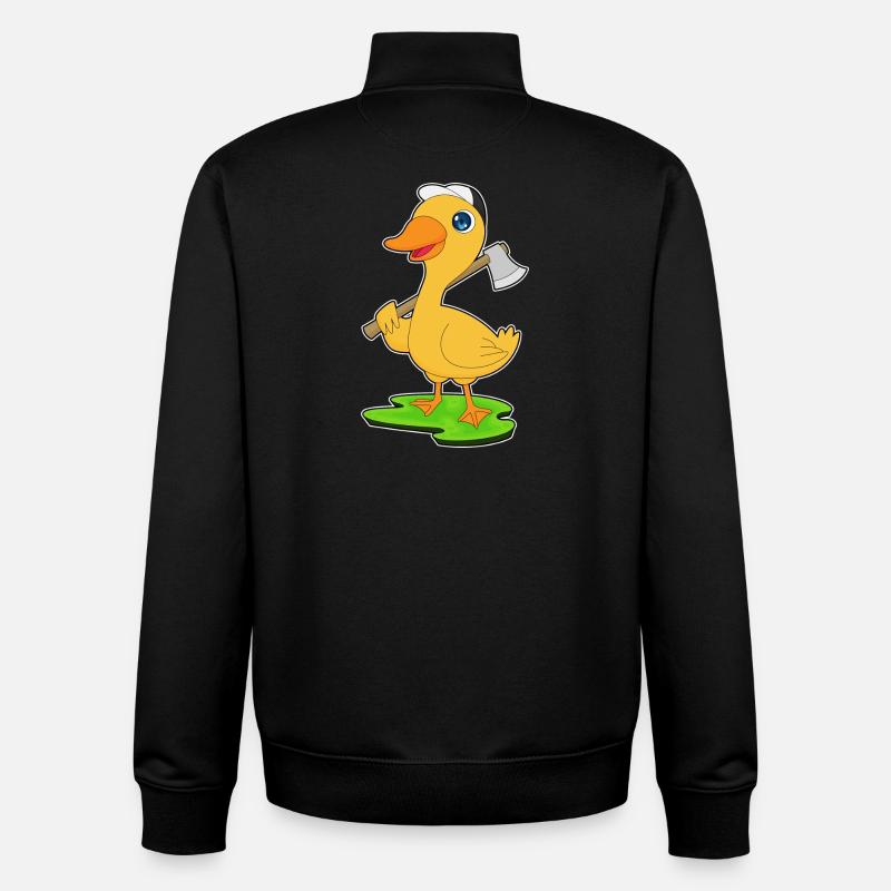Ente Holzfäller Axt Wald - Unisex Organic Zip Sweatshirt von Stanley/Stella - Schwarz