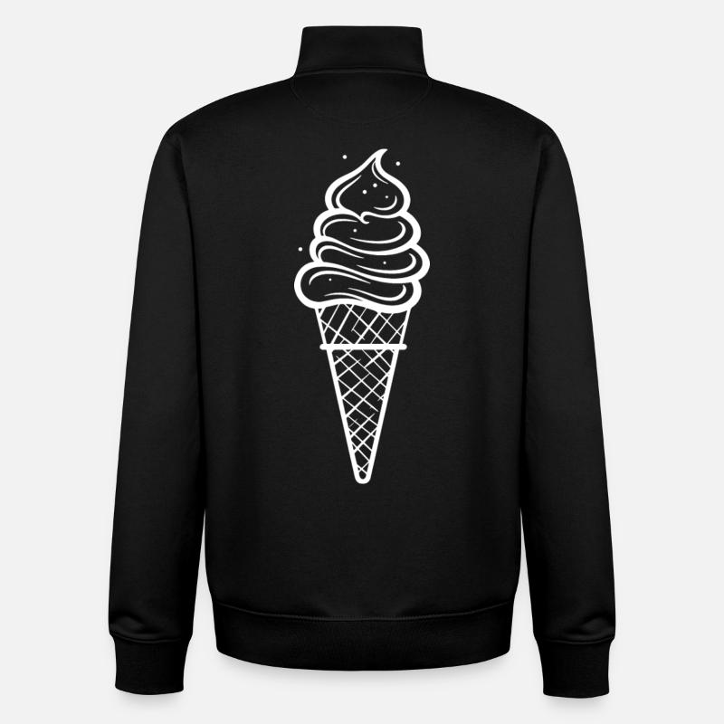Croquis de crème glacée - Sweat zippé unisexe en coton bio Stanley/Stella - noir