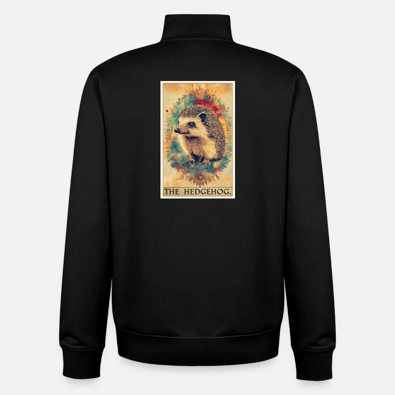 Hérisson - Sweat zippé unisexe en coton bio Stanley/Stella - noir