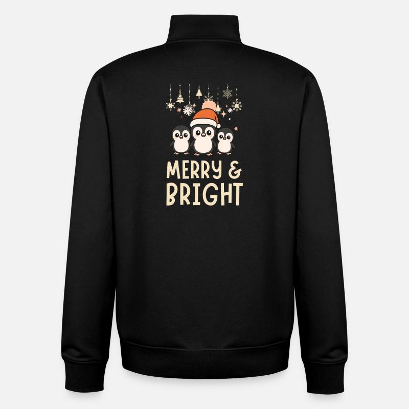 Niedliches und helles Pinguinmuster - Unisex Organic Zip Sweatshirt von Stanley/Stella - Schwarz