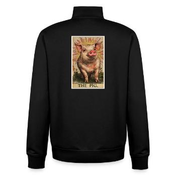 Schweine Schwein - Unisex Organic Zip Sweatshirt von Stanley/Stella - Schwarz - Hinten - AI Model Male 185 light (185cm)