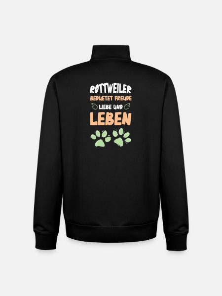Rottweiler Love and Life - Unisex Organic Zip Sweatshirt by Stanley/Stella - black