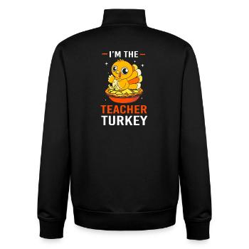 Teacher Thanksgiving Teacher - Unisex Organic Zip Sweatshirt by Stanley/Stella - black - Back - AI Model Male 185 light (185cm)