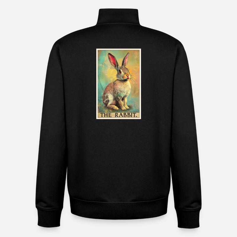 Lapin Lapin - Sweat zippé unisexe en coton bio Stanley/Stella - noir