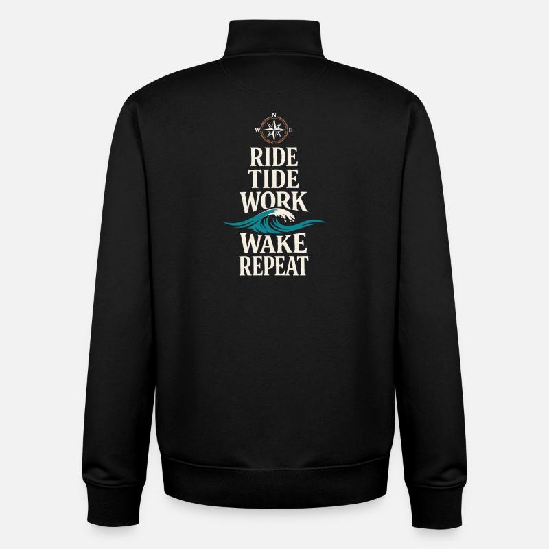Seemannschaftsgeschenk Für Deckhand Ocean Work - Unisex Organic Zip Sweatshirt von Stanley/Stella - Schwarz