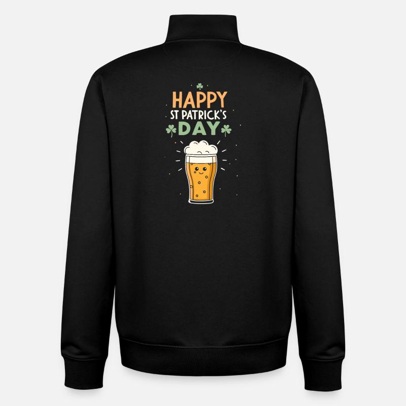 Frohes St. Patrick's Pint - Unisex Organic Zip Sweatshirt von Stanley/Stella - Schwarz