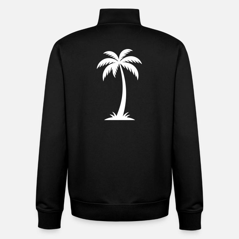 Silhouette de palmier - Sweat zippé unisexe en coton bio Stanley/Stella - noir