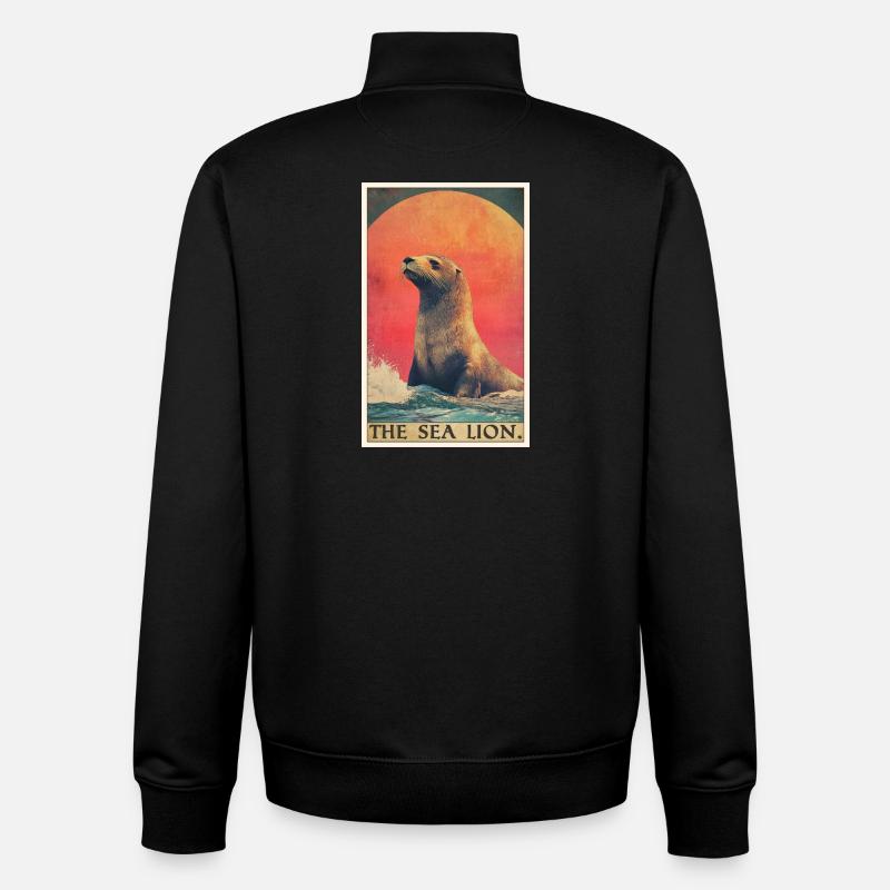 Lions de mer Lion de mer - Sweat zippé unisexe en coton bio Stanley/Stella - noir