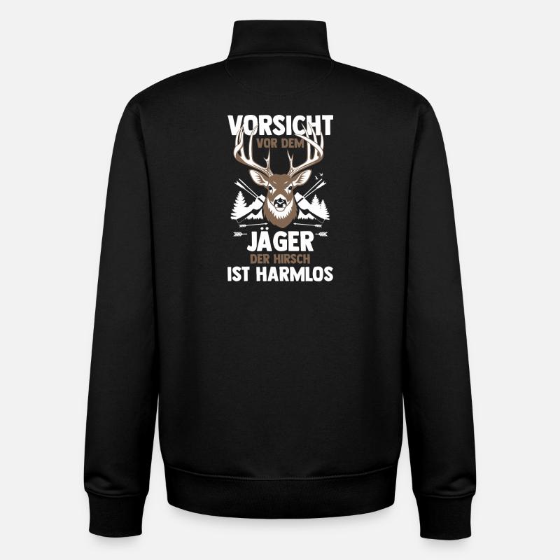 Chasse Chasse Chasseurs Chasseurs - Sweat zippé unisexe en coton bio Stanley/Stella - noir