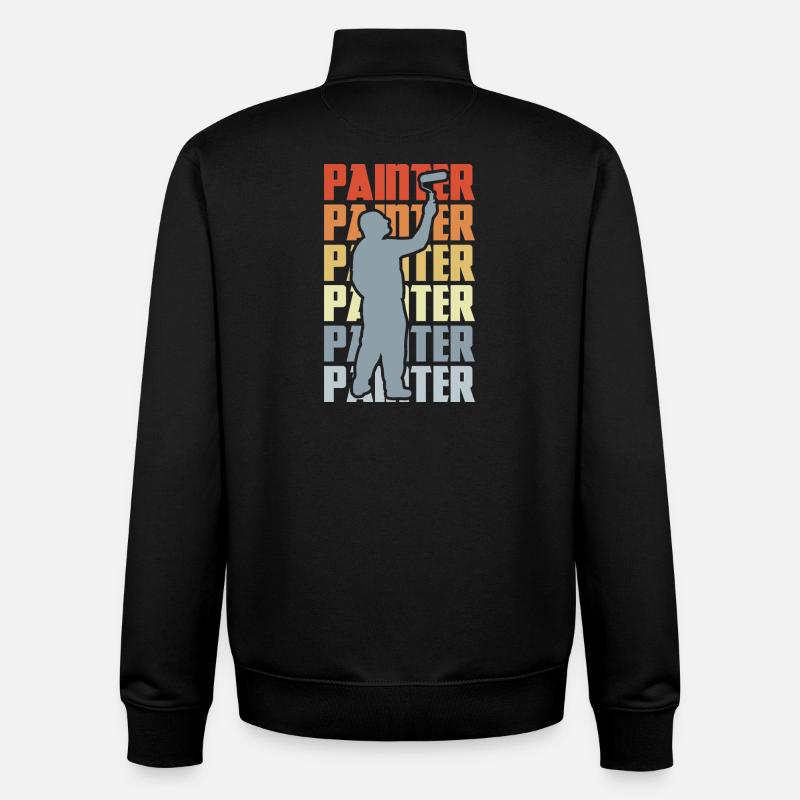 Painter Varnisher Retro - Unisex Organic Zip Sweatshirt by Stanley/Stella - black