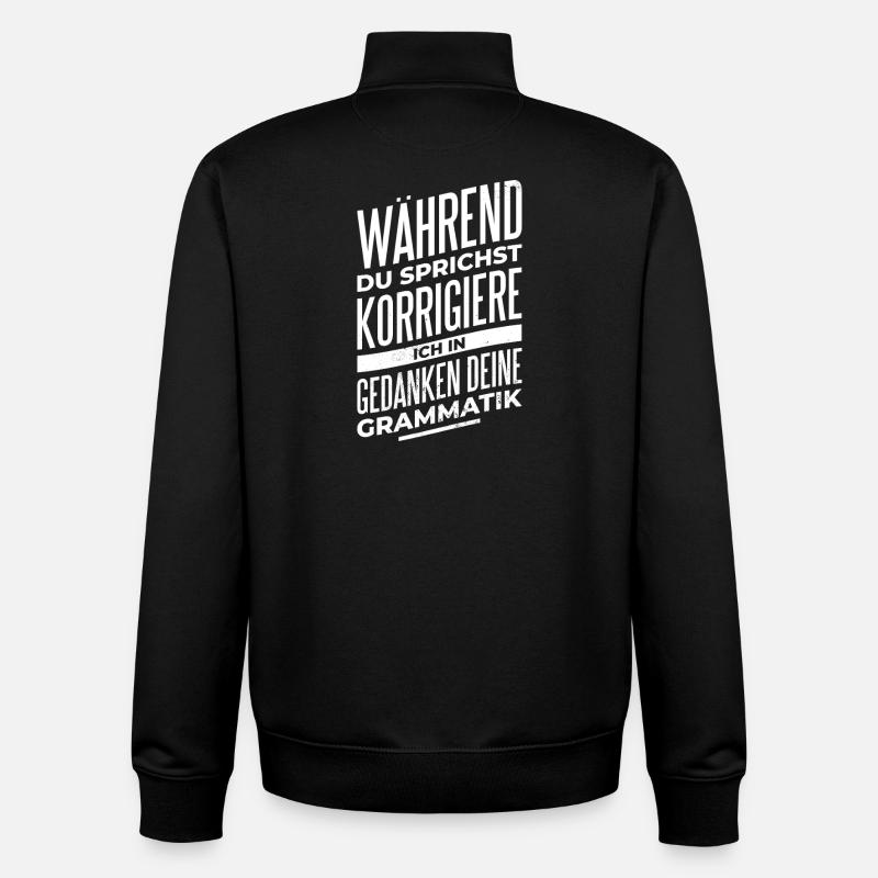 Grammatik Profi - Unisex Organic Zip Sweatshirt von Stanley/Stella - Schwarz