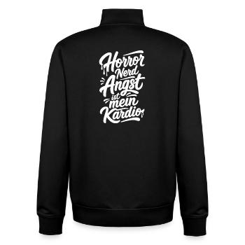 Horror Nerd Filmabend Comic Szene - Unisex Organic Zip Sweatshirt von Stanley/Stella - Schwarz - Hinten - AI Model Male 185 light (185cm)