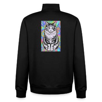 Katze - Unisex Organic Zip Sweatshirt von Stanley/Stella - Schwarz - Hinten - AI Model Male 185 light (185cm)