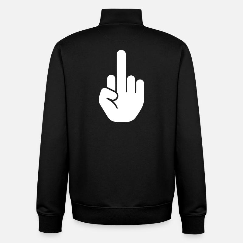 Middle finger - Unisex Organic Zip Sweatshirt by Stanley/Stella - black