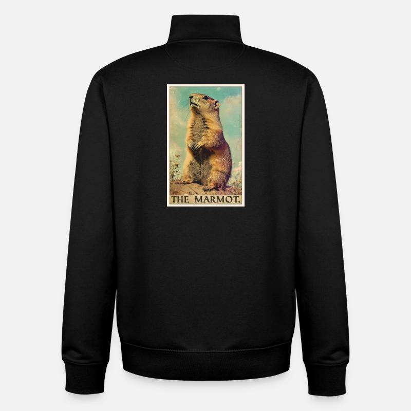 Marmots Groundhog - Unisex Organic Zip Sweatshirt by Stanley/Stella - black