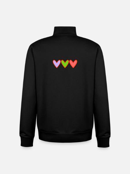 HEART - Unisex Organic Zip Sweatshirt by Stanley/Stella - black