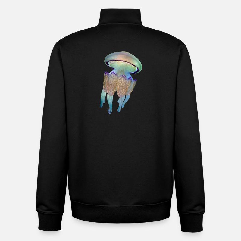 Méduse - Sweat zippé unisexe en coton bio Stanley/Stella - noir