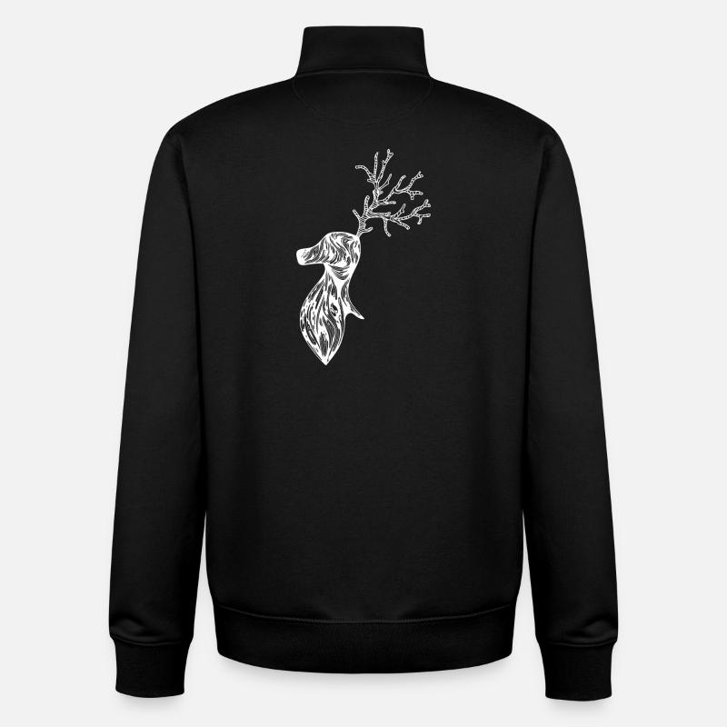 Cerf - Sweat zippé unisexe en coton bio Stanley/Stella - noir