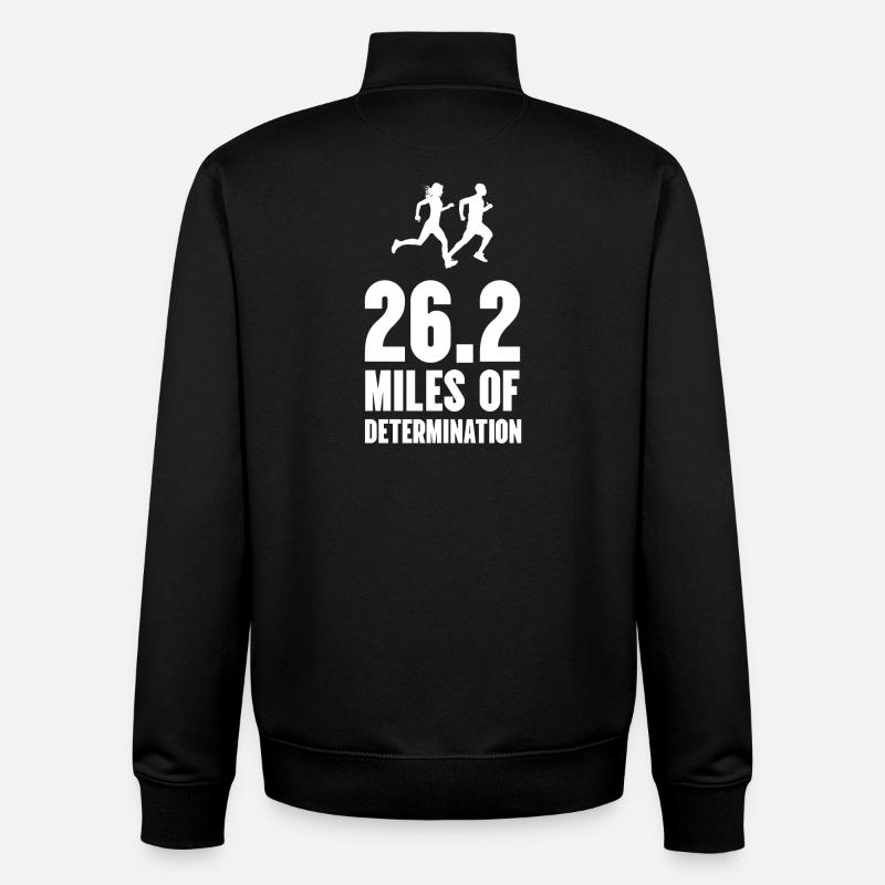 Marathon - 26,2 miles de détermination - Sweat zippé unisexe en coton bio Stanley/Stella - noir