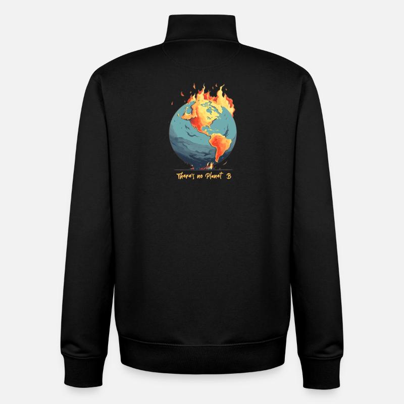 Le monde est en feu - Sweat zippé unisexe en coton bio Stanley/Stella - noir