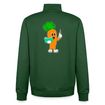 Carrot Teacher Book School - Unisex Organic Zip Sweatshirt by Stanley/Stella - bottle green - Back - AI Model Male 185 dark (185cm)