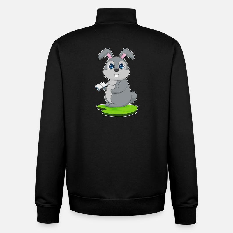 Livre de lapin - Sweat zippé unisexe en coton bio Stanley/Stella - noir