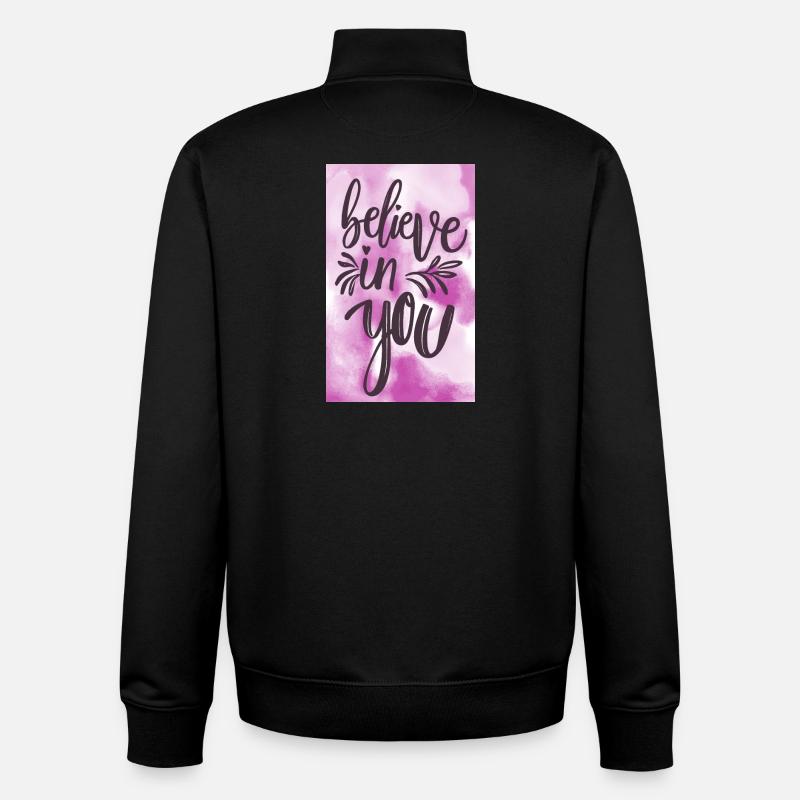 Croyez en vous! - Sweat zippé unisexe en coton bio Stanley/Stella - noir