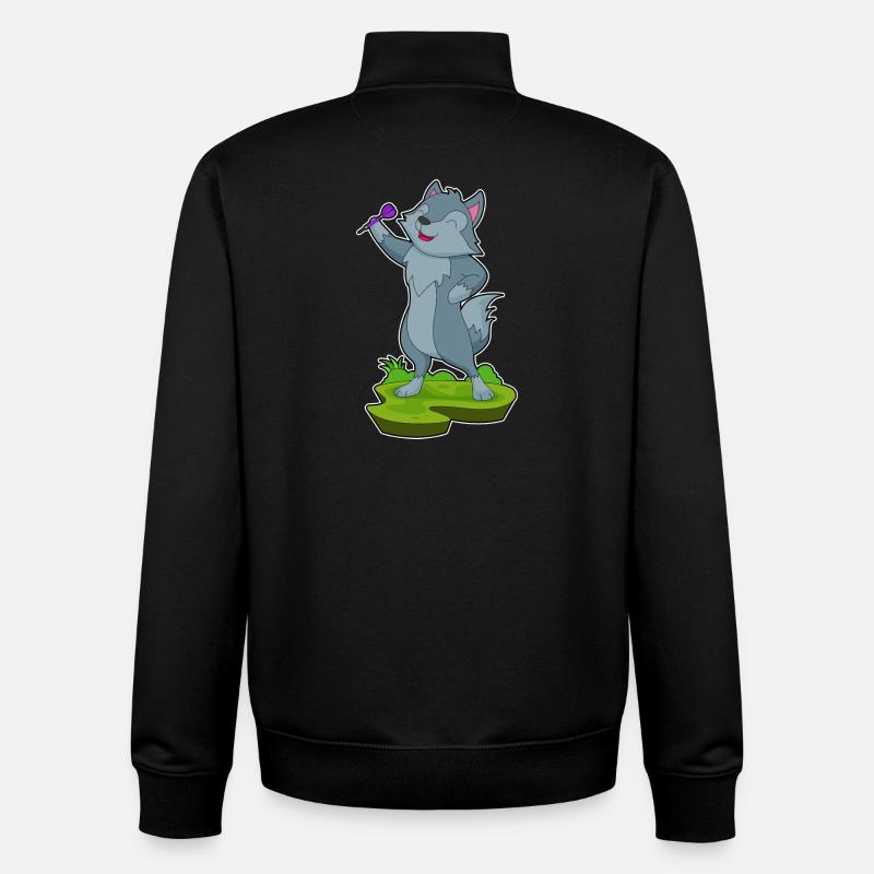 Dart de loup Dartpfeil - Sweat zippé unisexe en coton bio Stanley/Stella - noir