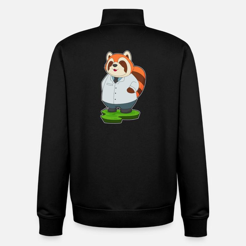 Médecin panda roux - Sweat zippé unisexe en coton bio Stanley/Stella - noir