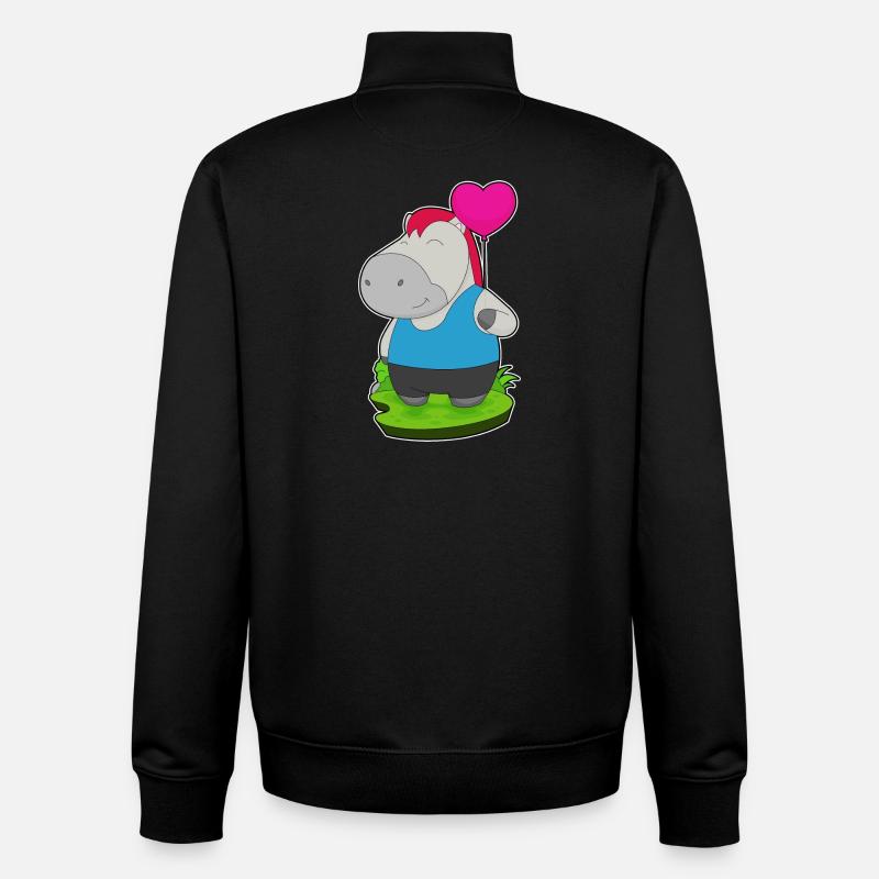 Ballon de cheval - Sweat zippé unisexe en coton bio Stanley/Stella - noir
