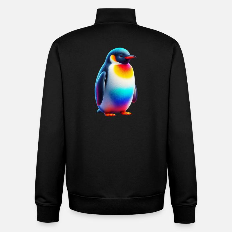 Pingouin - Sweat zippé unisexe en coton bio Stanley/Stella - noir