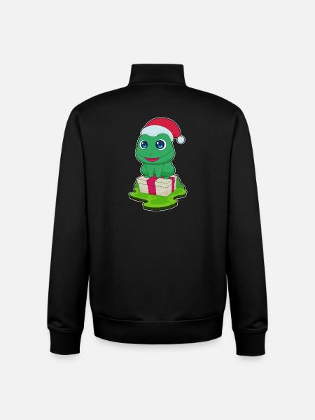 Frog Christmas Package - Unisex Organic Zip Sweatshirt by Stanley/Stella - black