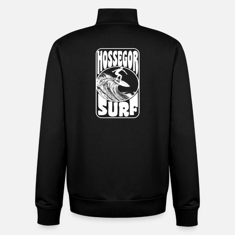 HOSSEGOR - Sweat zippé unisexe en coton bio Stanley/Stella - noir