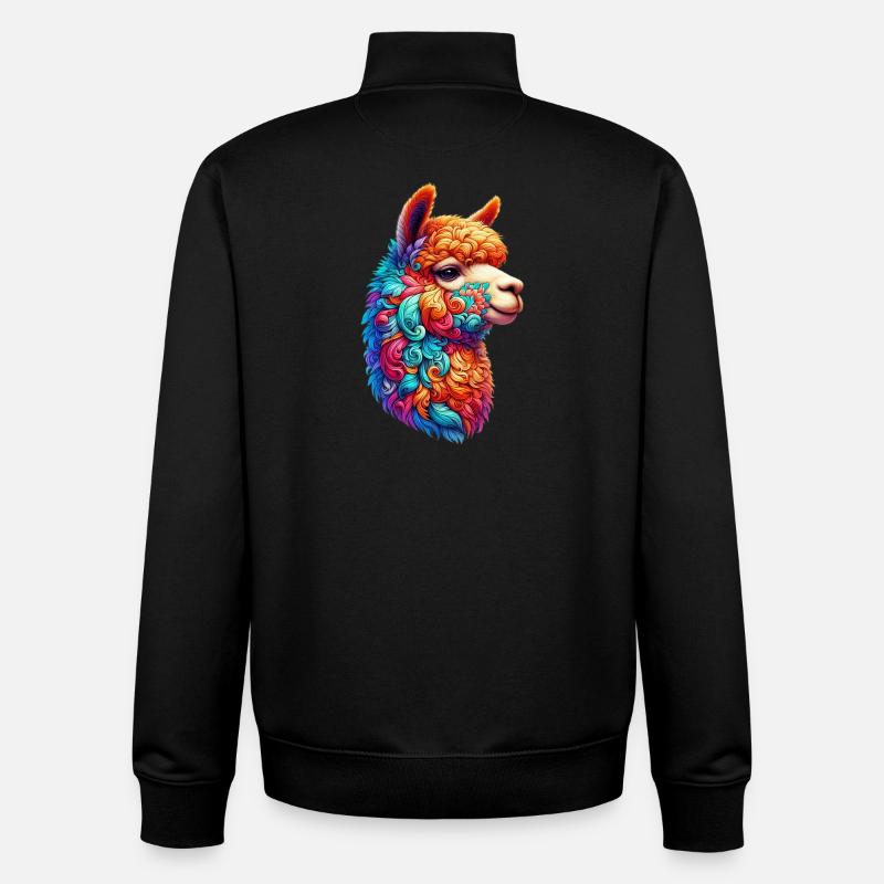 Alpaga - Sweat zippé unisexe en coton bio Stanley/Stella - noir