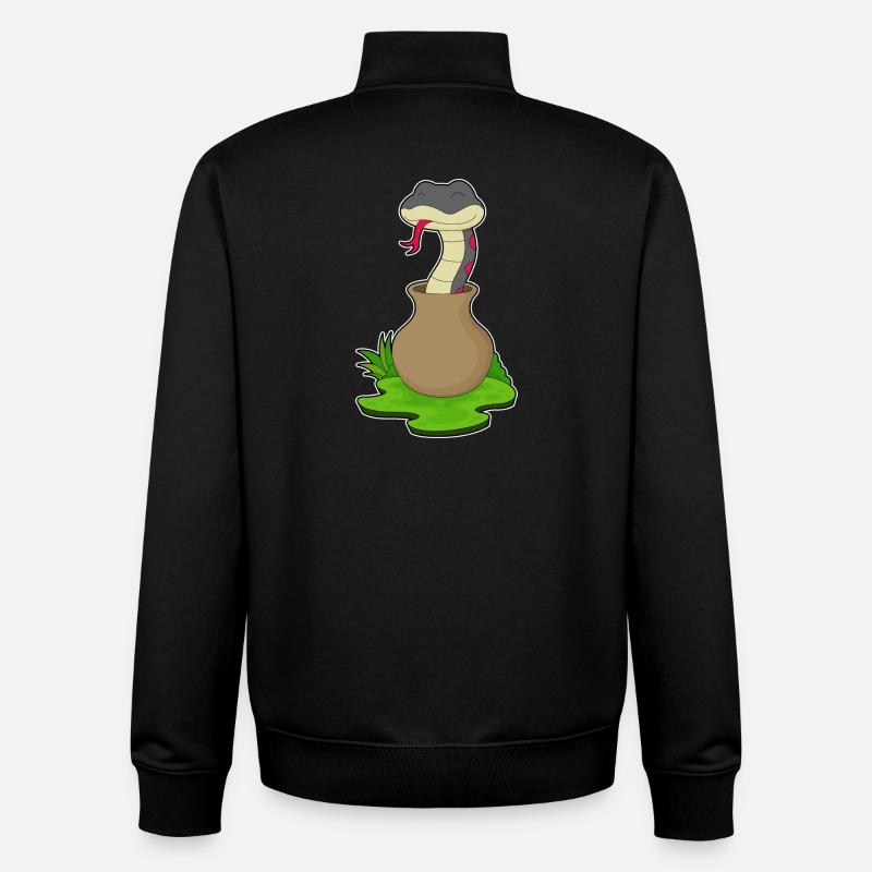 Snake Vase - Unisex Organic Zip Sweatshirt by Stanley/Stella - black