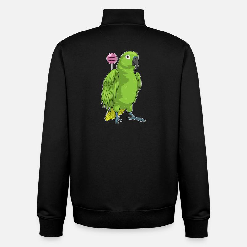 Perroquet Sucette - Sweat zippé unisexe en coton bio Stanley/Stella - noir