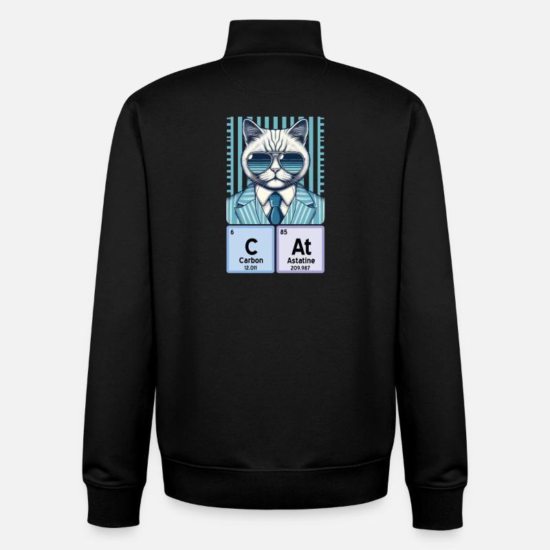 Chemistry Cat: The Cool Catalyst - Unisex Organic Zip Sweatshirt by Stanley/Stella - black