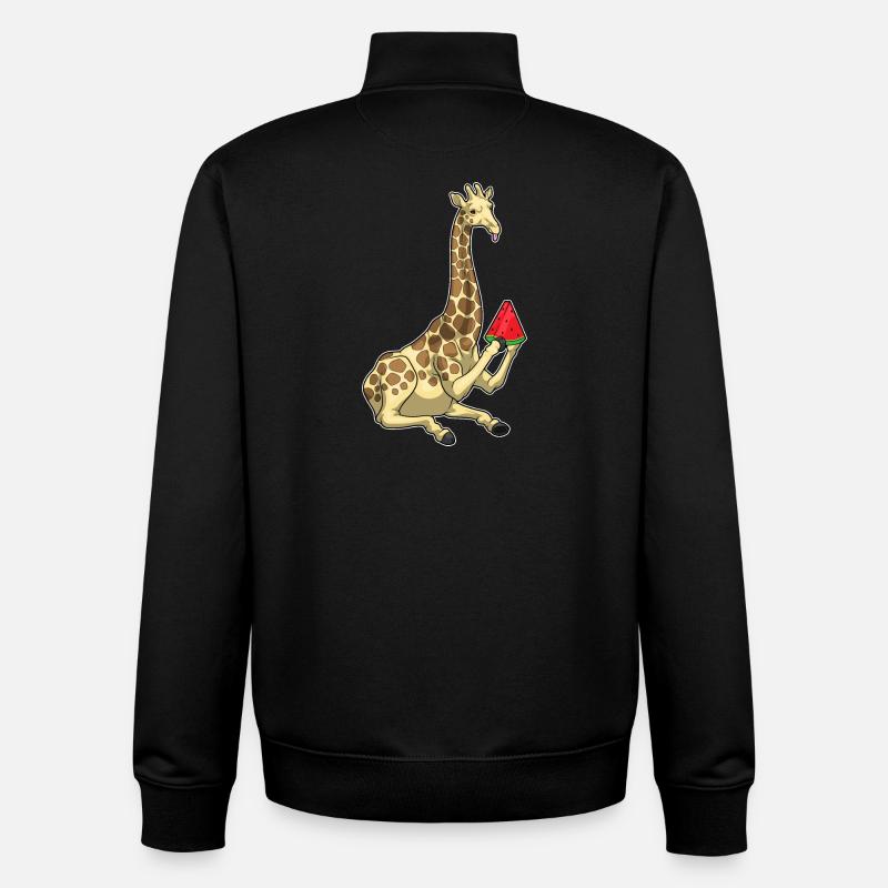 Giraffe Wassermelone - Unisex Organic Zip Sweatshirt von Stanley/Stella - Schwarz