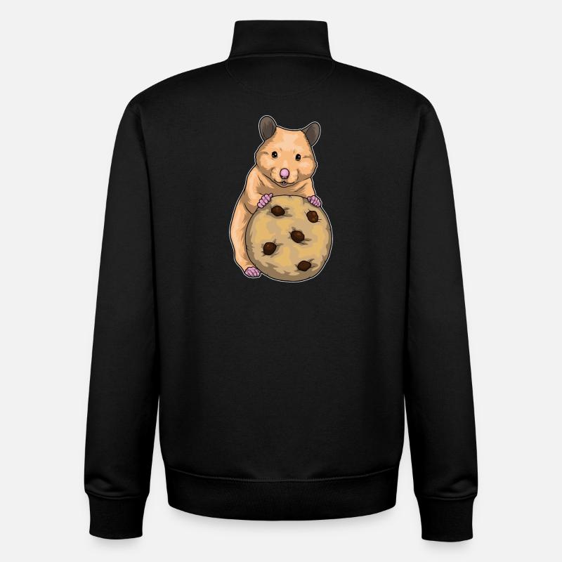 Biscuit hamster - Sweat zippé unisexe en coton bio Stanley/Stella - noir