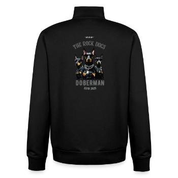 doberman Pinscher - the rock dog - Unisex Organic Zip Sweatshirt by Stanley/Stella - black - Back - AI Model Male 185 light (185cm)