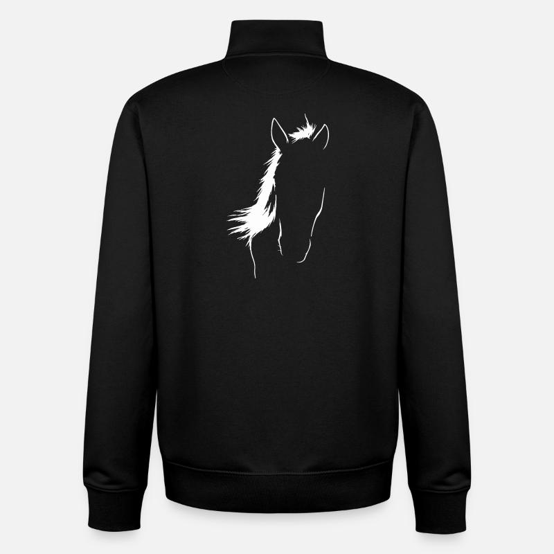 Elegante Pferdesilhouette Kunst - Unisex Organic Zip Sweatshirt von Stanley/Stella - Schwarz