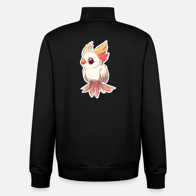 Cacatoès - Sweat zippé unisexe en coton bio Stanley/Stella - noir