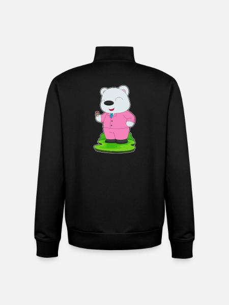 polar bear groom wedding ring wedding - Unisex Organic Zip Sweatshirt by Stanley/Stella - black
