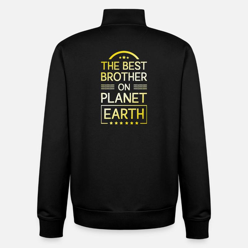 Bester Bruder Zitat - Unisex Organic Zip Sweatshirt von Stanley/Stella - Schwarz