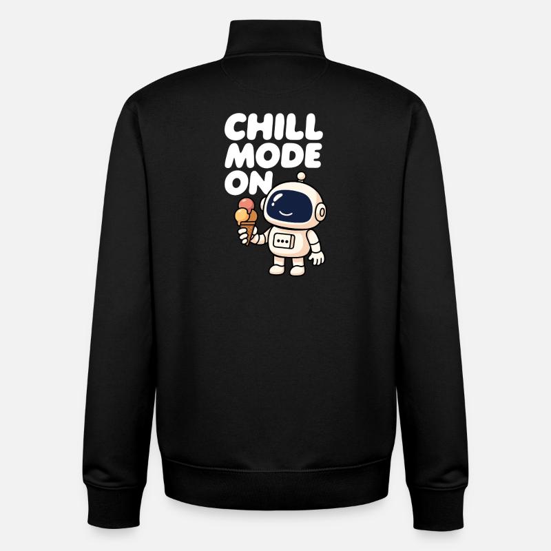 Robot spatial avec glace - Sweat zippé unisexe en coton bio Stanley/Stella - noir