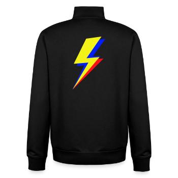 Geometric multicolor lightning bolt - Unisex Organic Zip Sweatshirt by Stanley/Stella - black - Back - AI Model Male 185 light (185cm)