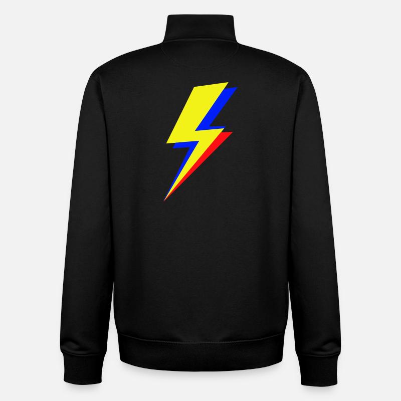 Geometrischer mehrfarbiger Blitz - Unisex Organic Zip Sweatshirt von Stanley/Stella - Schwarz